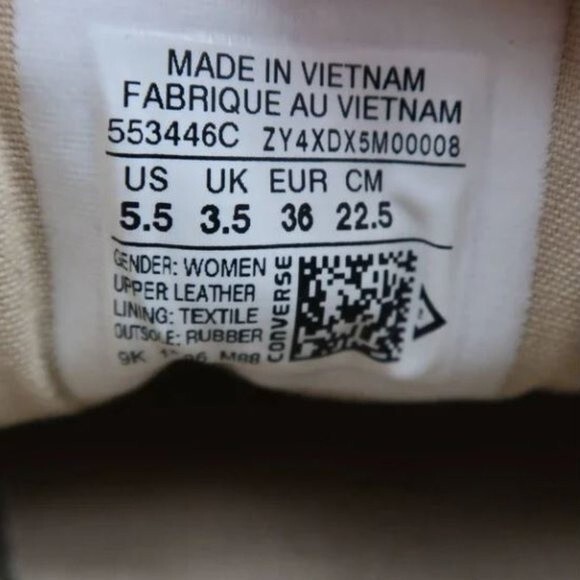 Converse All Star Sneakers Womens 5.5 Metallic‎ Textured Leather Cap Toe Lace Up - Picture 6 of 9